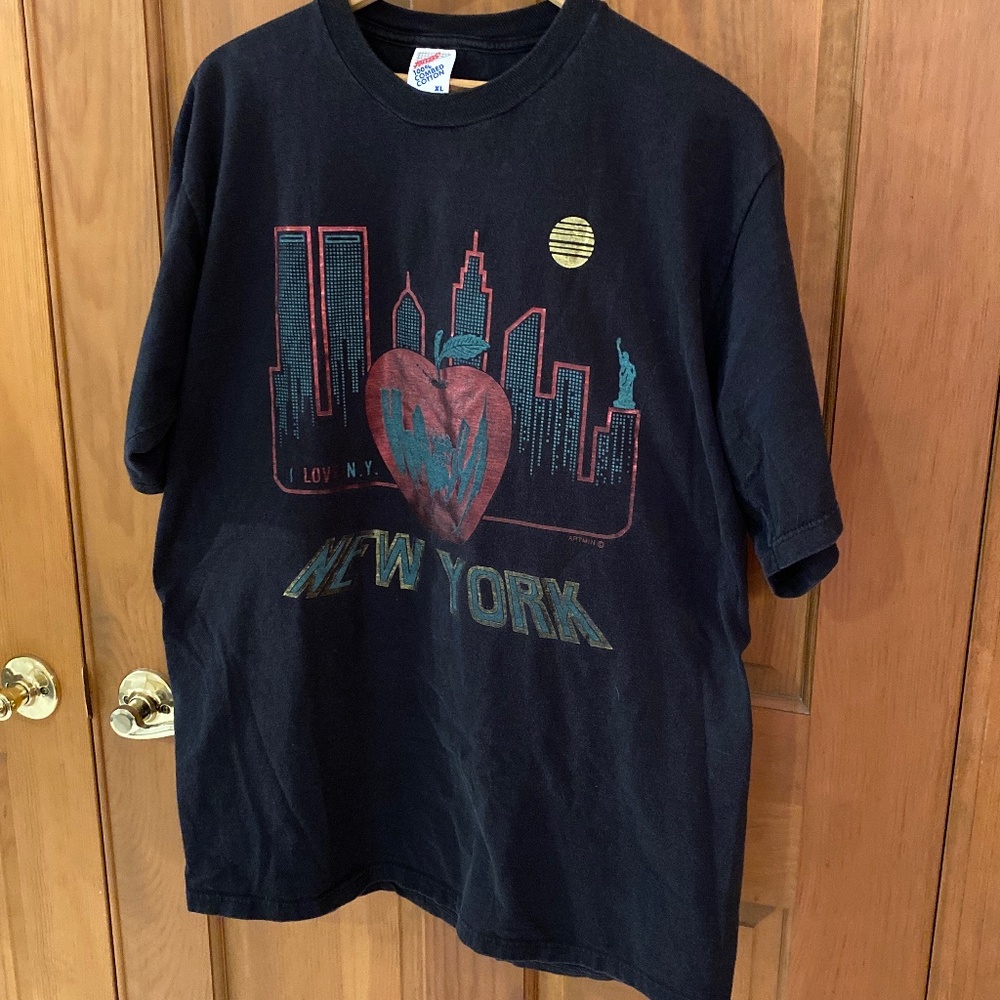 Jerzees Vintage I Love New York T-shirt Size XL Rare